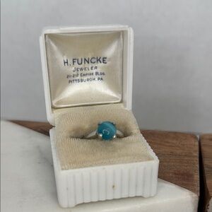 Vintage Estate Blue Gemstone Silver Ring Lot D45